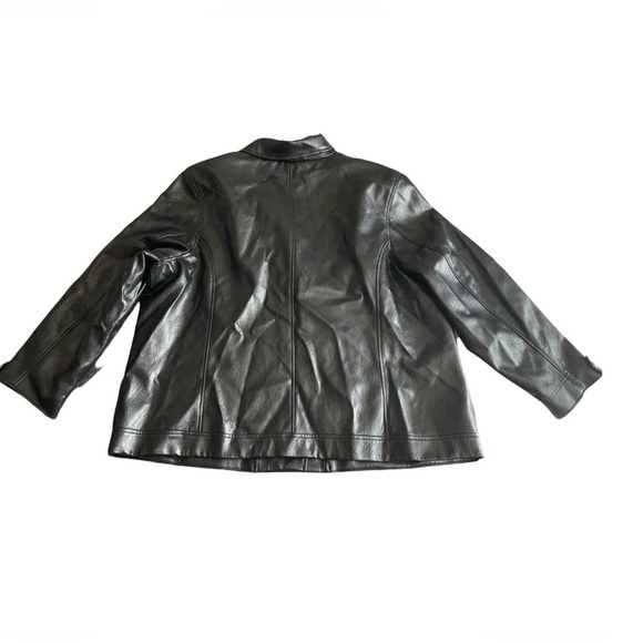 Old Navy Faux Leather Moto Jacket Womens Size 3X Black Zip Front Biker Soft - Picture 7 of 12